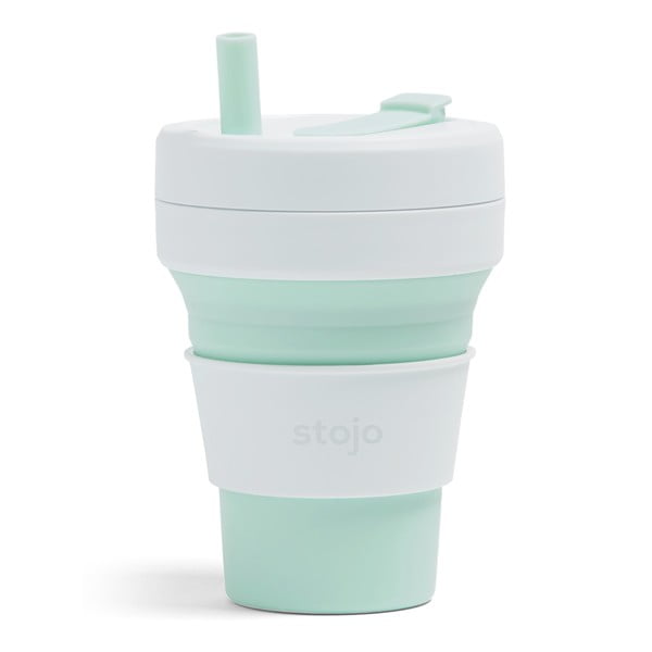 Baltai žalias kelioninis puodelis Stojo Biggie Mint, 470 ml