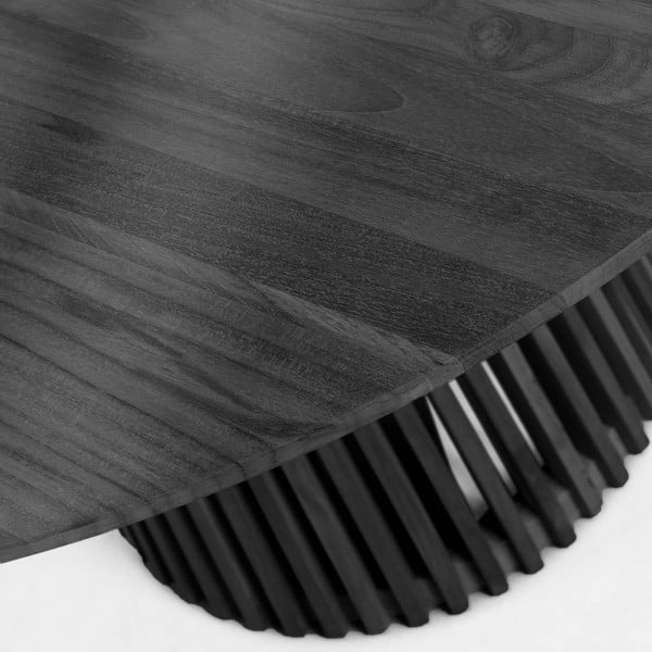 Kedro masyvo apvalios formos valgomojo stalas juodos spalvos ø 120 cm Jeanette – Kave Home-image-3