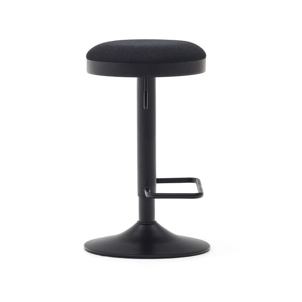 Juodos spalvos iš audinio baro kėdžių komplektas reguliuojamo aukščio 2 vnt. (sėdynės aukštis 53,5 cm) Zaib – Kave Home-image-3