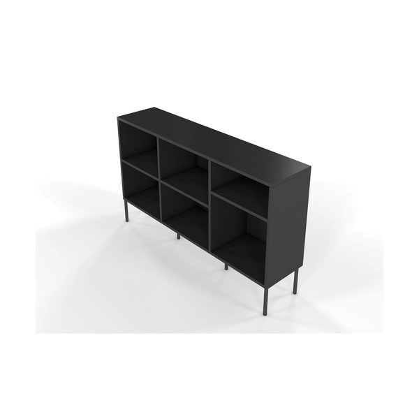 Juoda moderni knygų lentyna Skandica MIRKA Dancan, plotis 130 cm-image-3