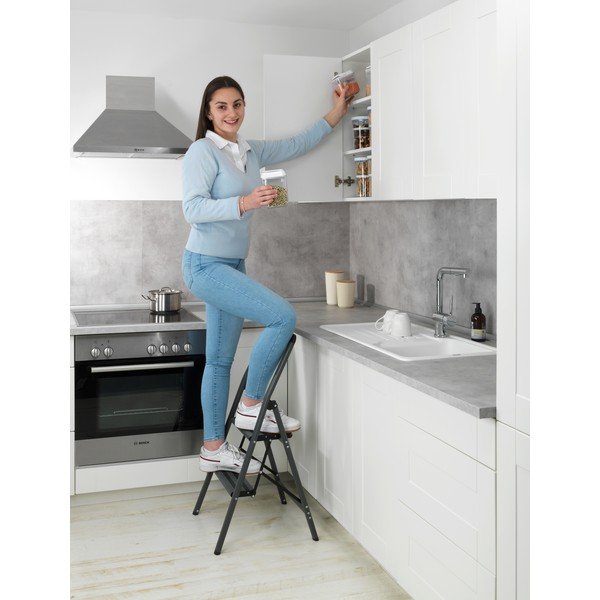 Pilkos kopėčios Wenko Compact, aukštis 91,5 cm-image-1