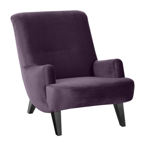 Violetinės spalvos fotelis su juodomis kojomis "Max Winzer Brandford Suede