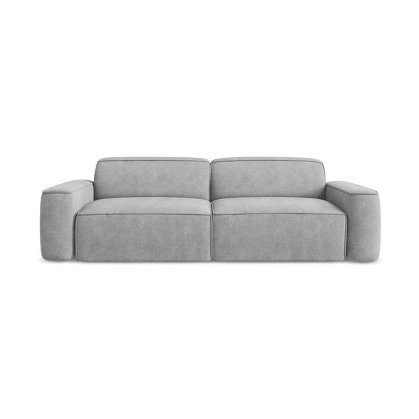 Šviesiai pilkos spalvos iš šenilinio audinio sofa 244 cm Omao – Makamii