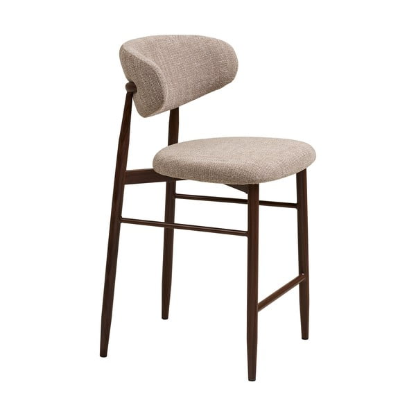 Smėlio spalvos/tamsiai rudos spalvos iš audinio baro taburetė (sėdynės aukštis 65 cm) Levanto – House Nordic-image-3