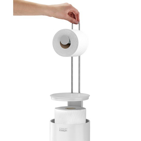 Baltos spalvos iš plastiko tualetinio popieriaus laikiklis EasyStore – Joseph Joseph-image-4