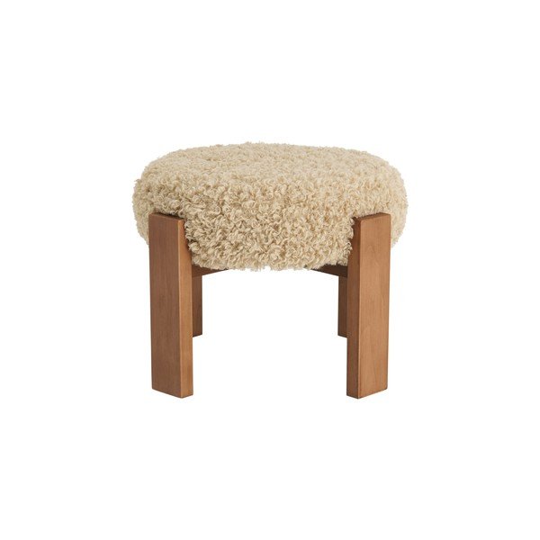 Smėlio spalvos iš audinio taburetė Greta – Ellos Home-image-2