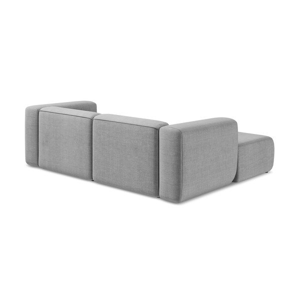 Šviesiai pilkos spalvos kampinė sofa (su kairiuoju kampu/su gultu) Ekahi – Makamii-image-4