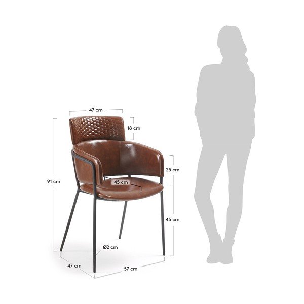 2 rudų valgomojo kėdžių rinkinys "La Forma Rhett-image-1