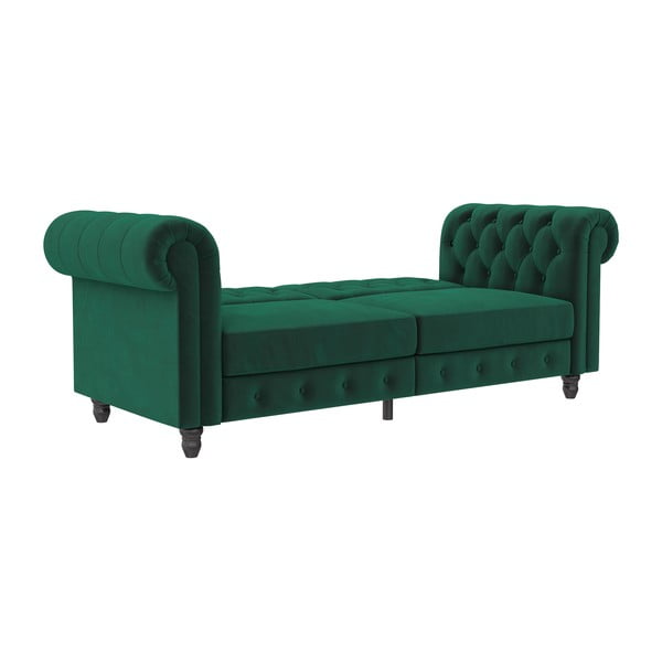 Iš velveto sulankstoma sofa tamsiai žalios spalvos 236 cm Felix – Støraa-image-3