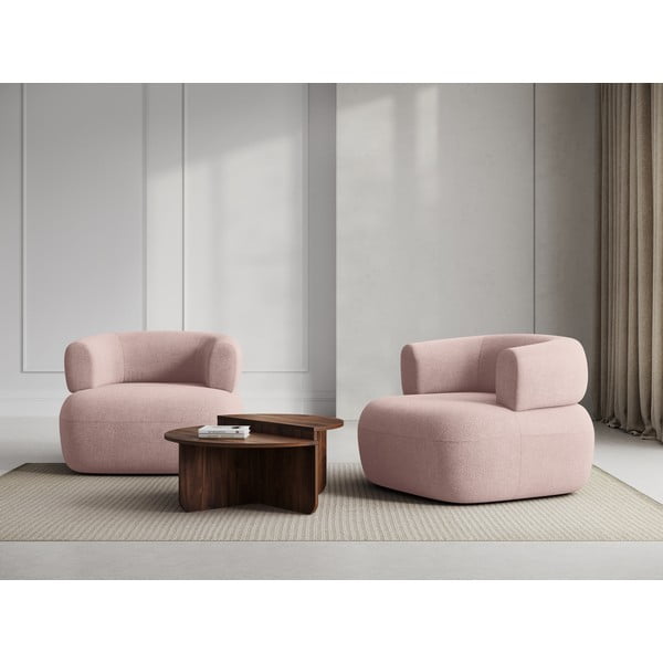 Iš boucle krėslas šviesiai rožinės spalvos Jenny – Micadoni Home-image-1