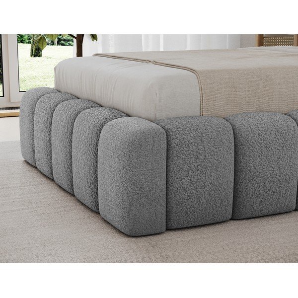 Pilkos spalvos viengulė lova audiniu dengta su sandėliavimo vieta su lovos grotelėmis 90x200 cm Lamica – ELTAP-image-4