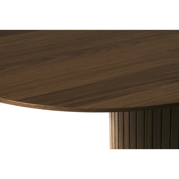 Valgomojo stalas rudos spalvos su ąžuolo dekoro stalviršiu 95x180 cm Nola – Unique Furniture-image-2