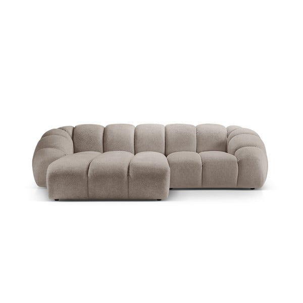 Iš velveto kampinė sofa smėlio spalvos Diana – Micadoni Home