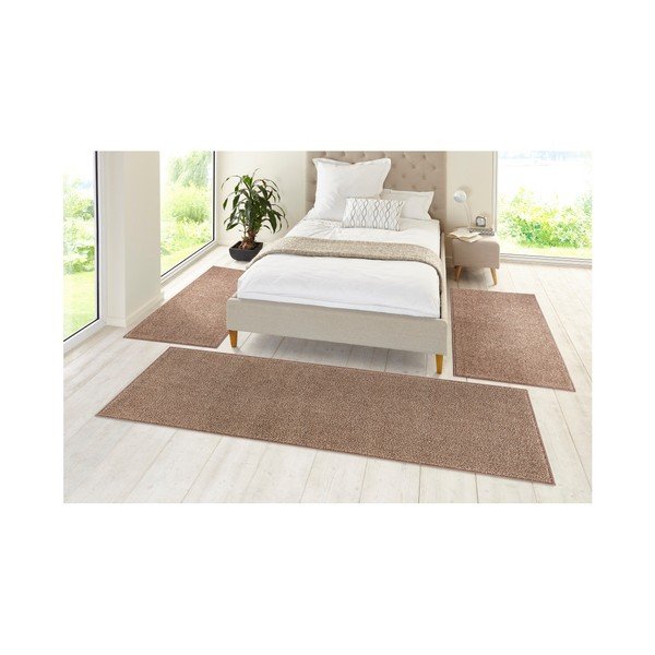 3 smėlio spalvos kilimėlių rinkinys Hanse Home Pure-image-1