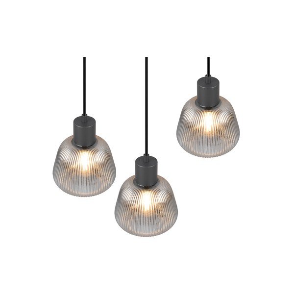 Kabantis šviestuvas juodos spalvos ø 37 cm su stiklo gaubtu Tarifa – Trio-image-4