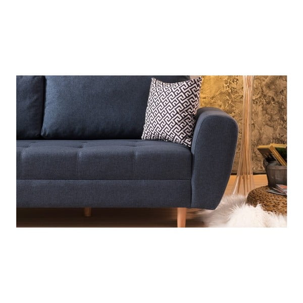 Tamsiai mėlyna trivietė sofa Igor-image-3