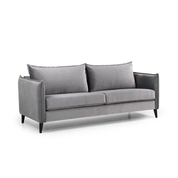 Pilka aksominė sofa Scandic Leo, 208 cm-image-3