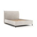 Dvigulė lova kreminės spalvos audiniu dengta su sandėliavimo vieta su lovos grotelėmis 180x200 cm Shell – Maison de Rêve