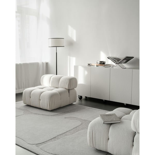 Iš vilnos kilimas šviesiai pilkos spalvos 160x230 cm Morphic Organica – Agnella-image-1