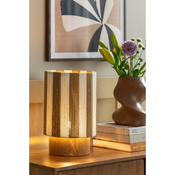 Baltos spalvos/natūralios spalvos iš virvės stalinis šviestuvas (aukštis 35 cm) Vienna Stripes – Leitmotiv-image-1