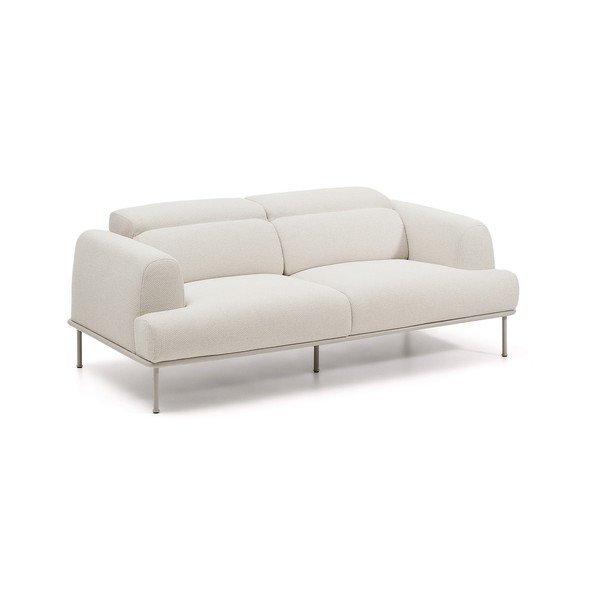 Smėlio spalvos reguliuojama sofa iš šenilinio audinio 214 cm Aurum – Kave Home-image-3