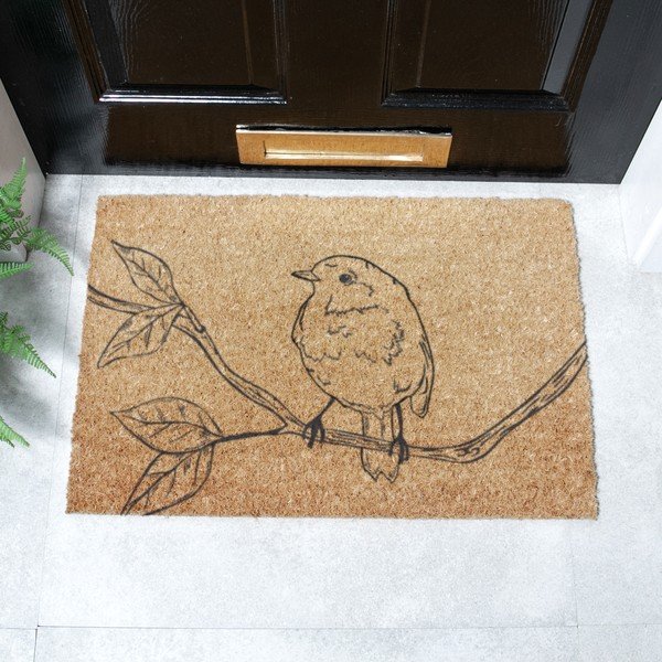 Iš kokoso pluošto grindų kilimėlis 40x60 cm Pencil Robin – Artsy Doormats-image-2