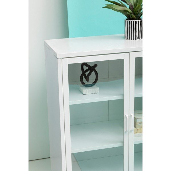 Baltos spalvos iš plieno vitrina 80x102x40 cm Acier – Premier Housewares-image-2