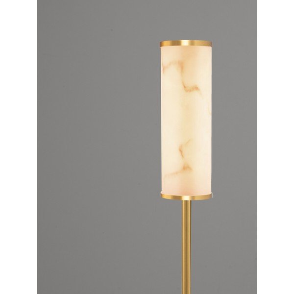 Baltos spalvos/žalvario spalvos stalinis šviestuvas LED su marmuro dekoru (aukštis 49 cm) Nolia – Nova Luce-image-1