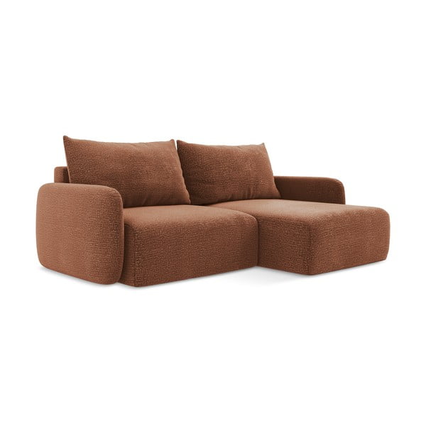 Raudonos plytų spalvos sulankstoma/su sandėliavimo vieta kampinė sofa (su dešiniuoju kampu) Kalena – Makamii-image-3