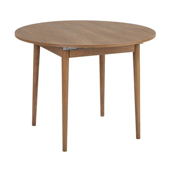 Apvalios formos prailginamas valgomojo stalas su papildomu stalviršiu iš ąžuolo ø 100 cm Viona – Kalune Design