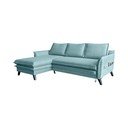 Šviesiai mėlyna sofa-lova Miuform Charming Charlie, kairysis kampas
