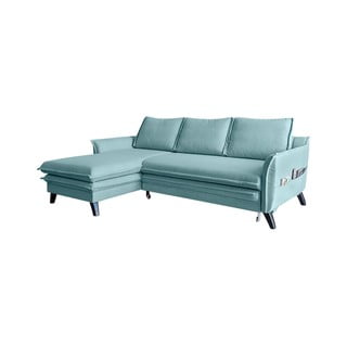 Šviesiai mėlyna sofa-lova Miuform Charming Charlie, kairysis kampas