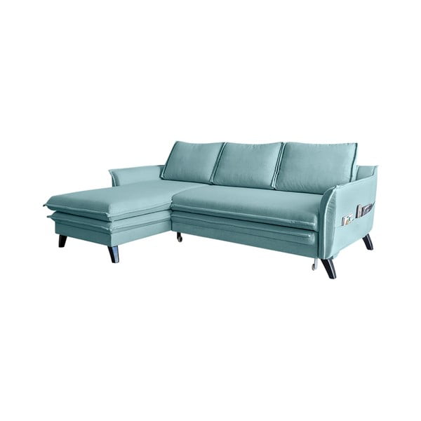 Šviesiai mėlyna sofa-lova Miuform Charming Charlie, kairysis kampas