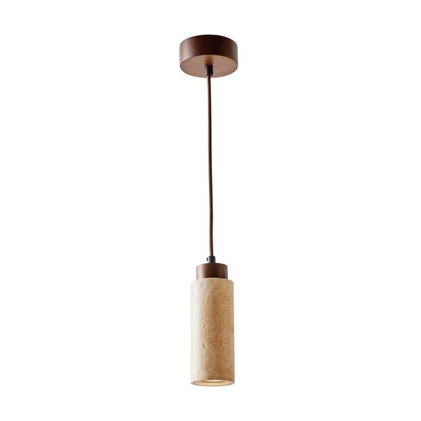 Smėlio spalvos kabantis šviestuvas ø 6,5 cm su akmens gaubtu Selma – Opviq lights