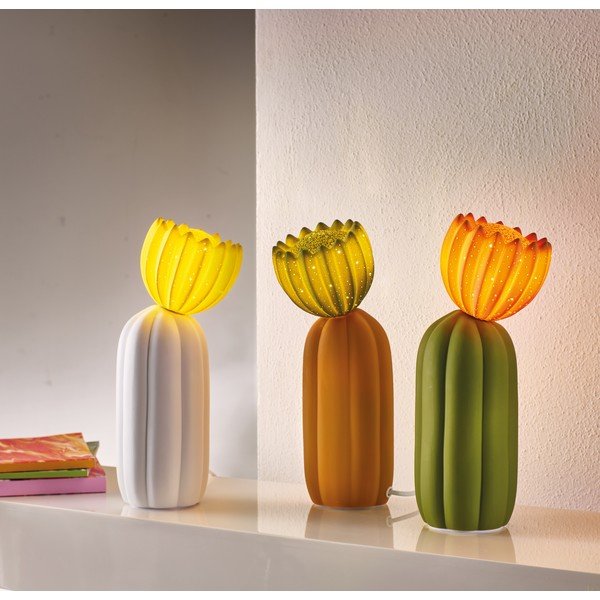 Oranžinės spalvos šviečianti dekoracija su kištuku ø 10 cm Cactus – Brandani-image-1