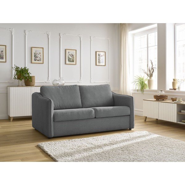 Tamsiai pilkos spalvos sofa miegojimui/sulankstoma 178 cm Lenny – Bobochic Paris-image-1