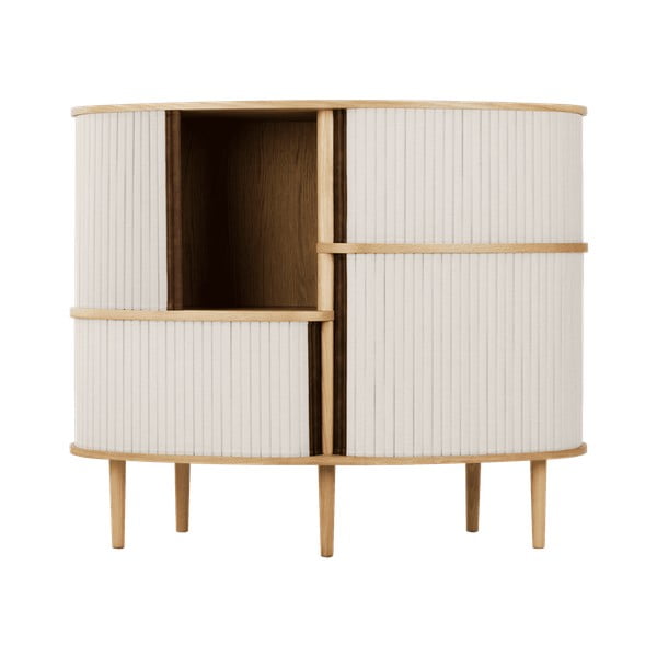 Smėlio spalvos/natūralios spalvos spintelė iš ąžuolo su stumdomomis durimis 120x100x50 cm Audacious – UMAGE-image-4