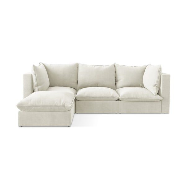 Smėlio spalvos kampinė sofa (su kairiuoju kampu/su gultu) Manao – Makamii