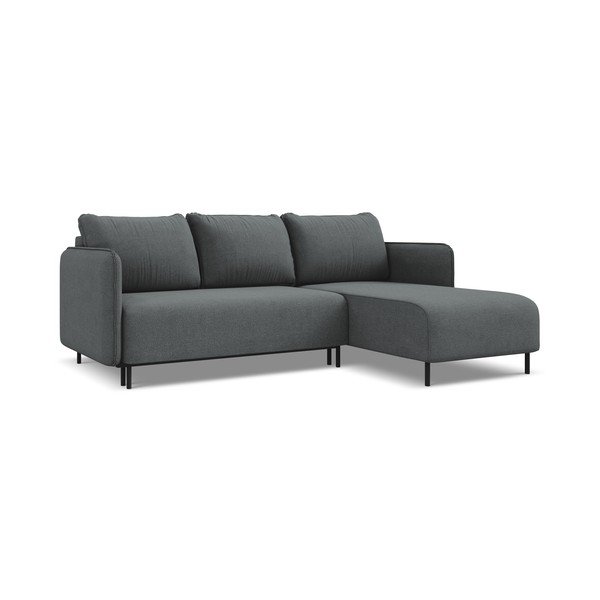 Tamsiai pilkos spalvos sulankstoma/su sandėliavimo vieta kampinė sofa (su dešiniuoju kampu) Luana – Makamii-image-1