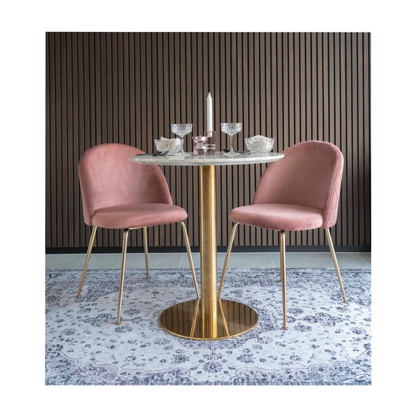 Apvalios formos valgomojo stalas su marmuro dekoro stalviršiu ø 70 cm Bolzano – House Nordic-image-2