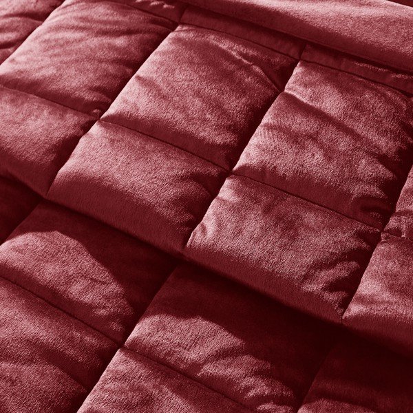 Bordo spalvos iš velveto dygsniuota lovatiesė 220x220 cm Kingsley Matt Velvet – Catherine Lansfield-image-2