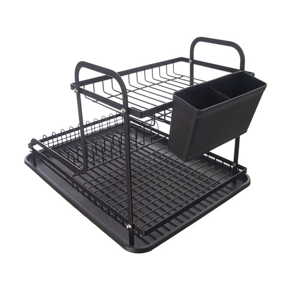Iš metalo dviejų aukštų kiaurasamtis juodos spalvos 42,5x32 cm Radka – Orion