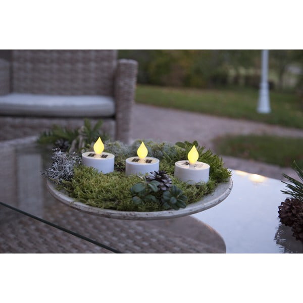 Lauko LED žvakės 3 vnt. saulės baterijos (aukštis 5,5 cm) Saul – Star Trading-image-4