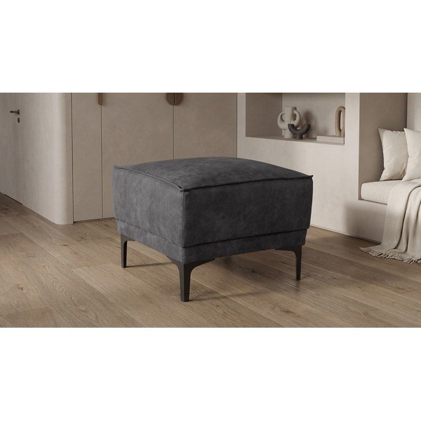 Iš dirbtinės odos pufas antracito spalvos Copenhagen – Scandic-image-4