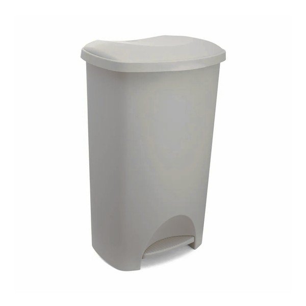 Pilkai smėlinės spalvos iš plastiko šiukšliadėžė su pedalu 50 l – Addis