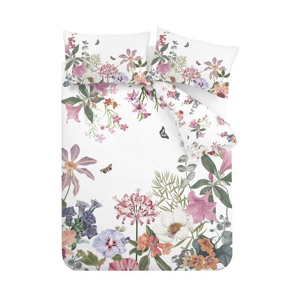 Iš medvilnės viengulė patalynė baltos spalvos/rožinės spalvos 135x200 cm Exotic Garden – RHS