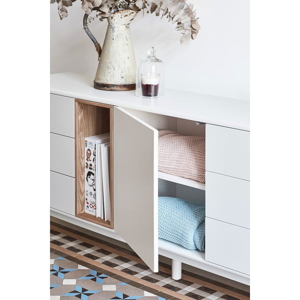 Kreminės spalvos šoninė spintelė 180x76x40 cm Corvo – Teulat-image-1