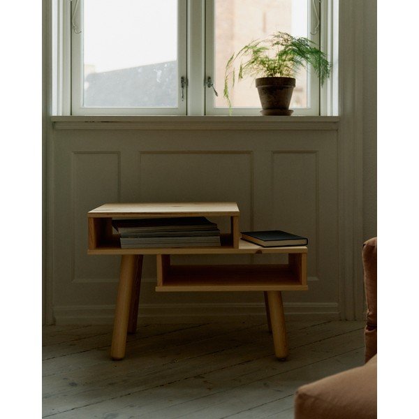 Juodos spalvos pušies medienos kavos staliukas Karup Design Hako-image-4