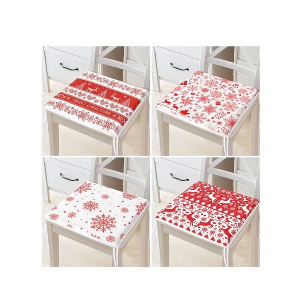 Sėdynės pagalvėlės 4 vnt. su Kalėdų motyvu 40x40 cm Snowflakes – Mila Home-image-3