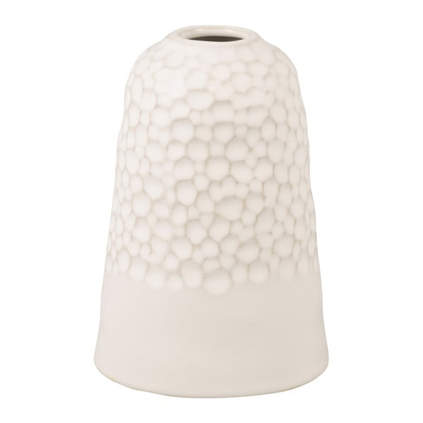 Balta keraminė vaza PT LIVING Carve, aukštis 18,5 cm